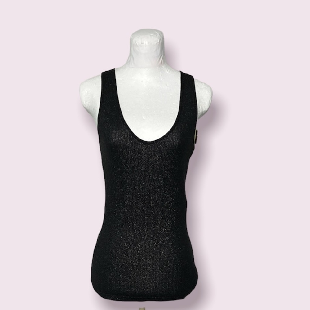 Express Glitter Black Tank Top and Infinity Anchor Print Scarf